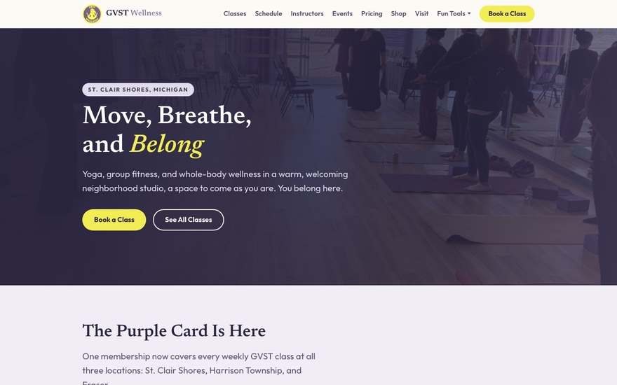A yoga studio's website designed by GeekThangs